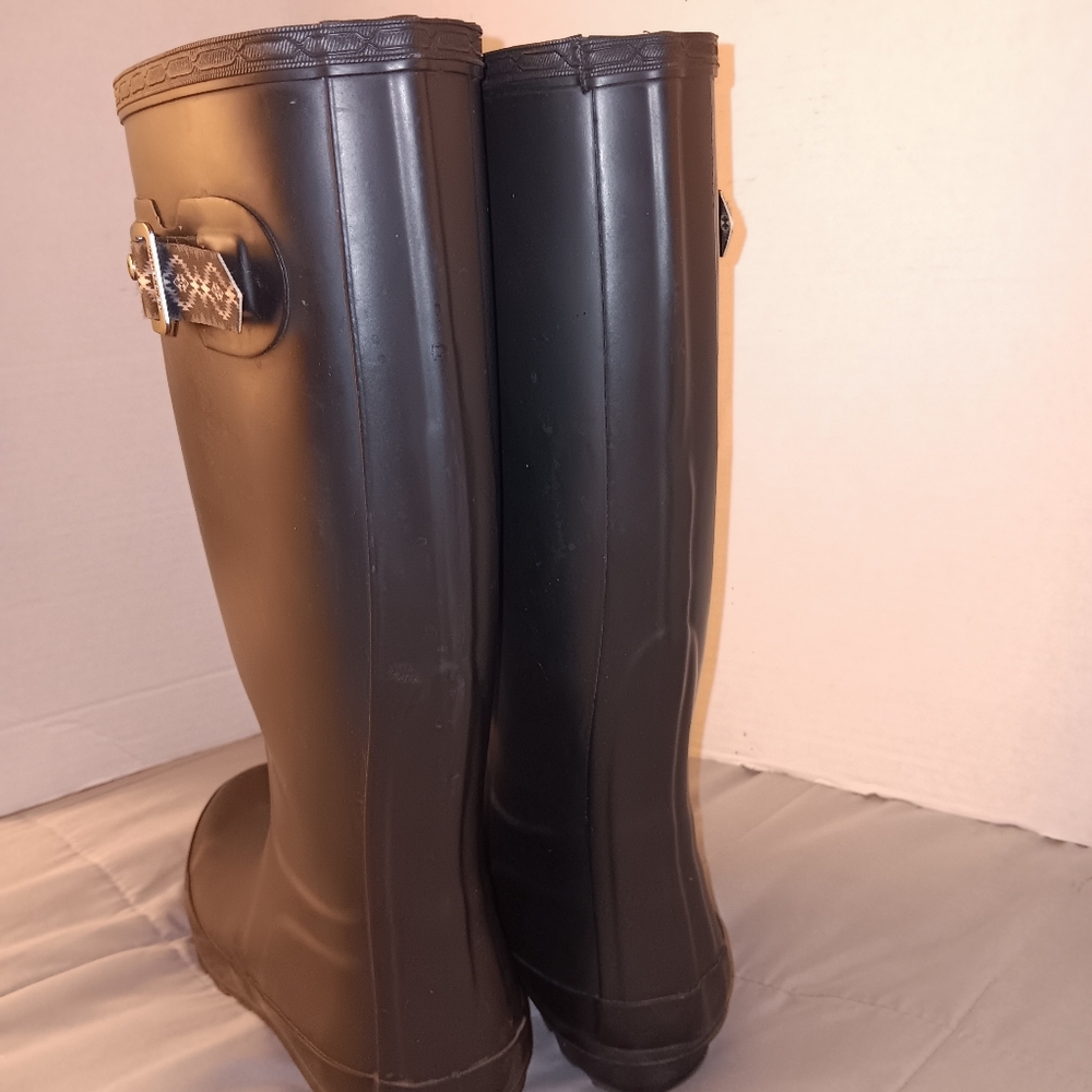 Pendleton Black Matte Rubber Boots 7M - Picture 9 of 10